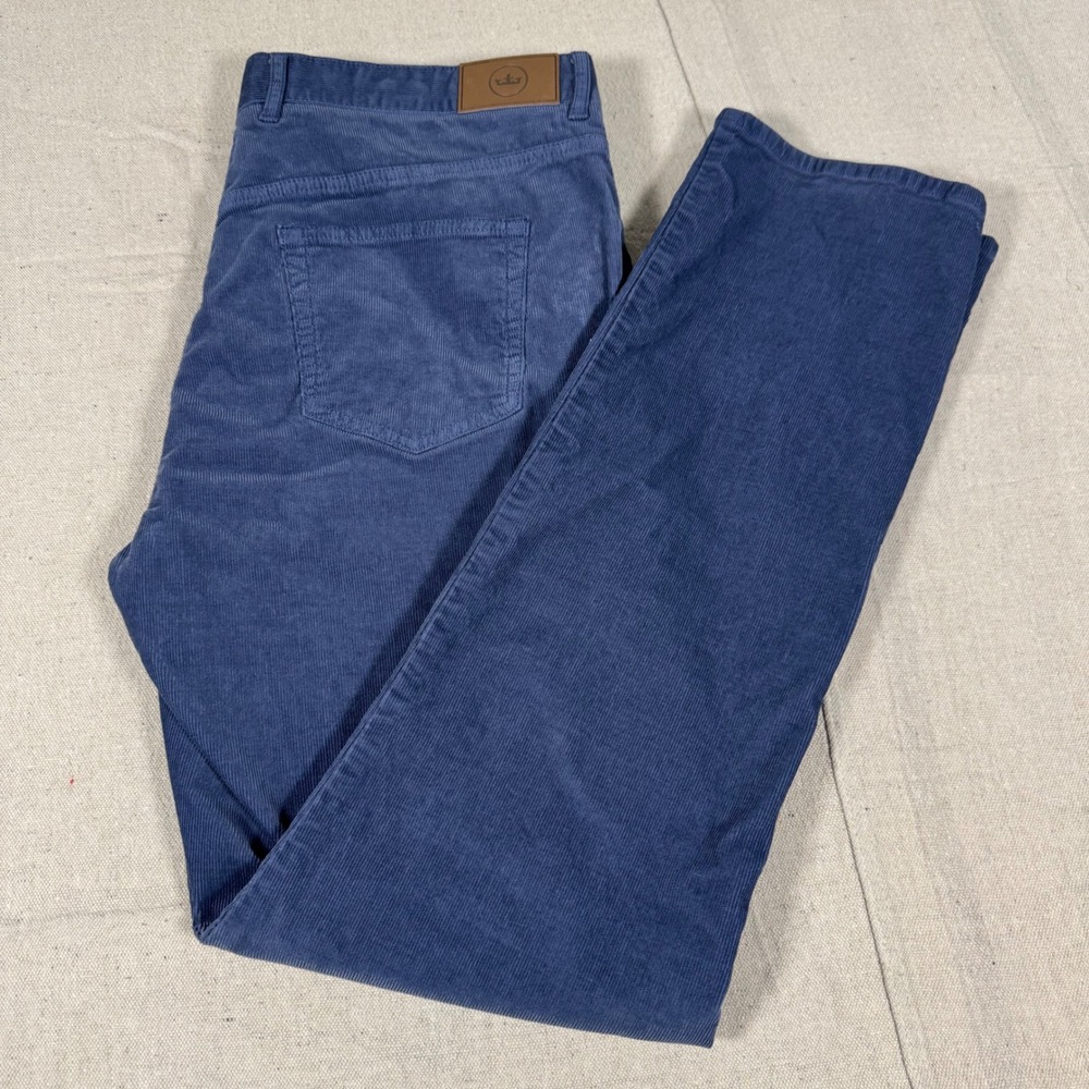 Peter Millar Corduroy Pants Mens 38x33 Blue MF20B29 5-Pocket Straight Leg